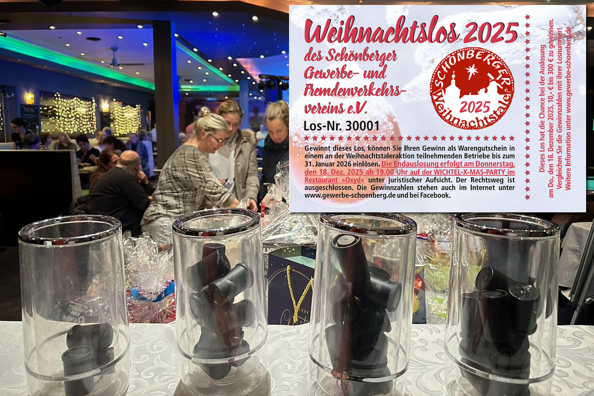 Schönberg: Weihnachtstaler-Gewinnzahlen wurden im Oxyd gezogen