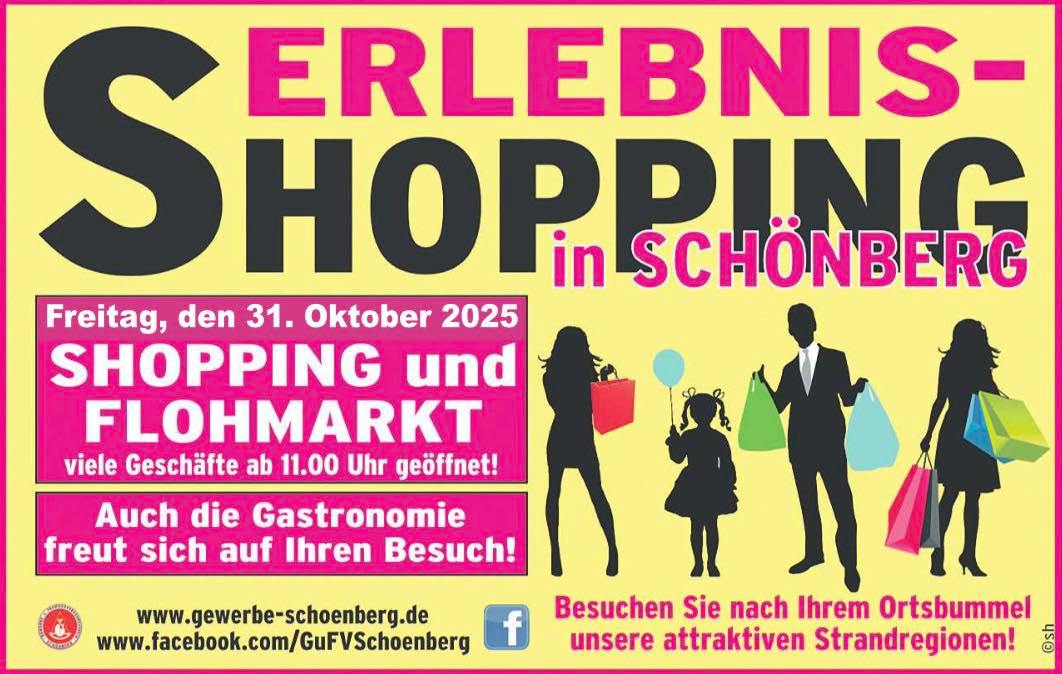 Schönberg lädt am Feiertag, Freitag den 31. Oktober zum „Flohmarkt“ und „Shopping-Bummel“ im Ort ein!